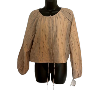 Ophelia Rose Eyelet Top Women Size Large